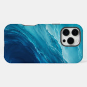 ターコイズブルーの大海の流れ iPhoneケース (裏面横)