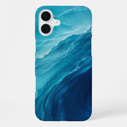 ターコイズブルーの大海の流れ iPhoneケース (裏面)