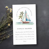 ターコイズブルーの帆船ヤシの木のディスプレイシャワー ベビーシャワー エンクロージャーカード