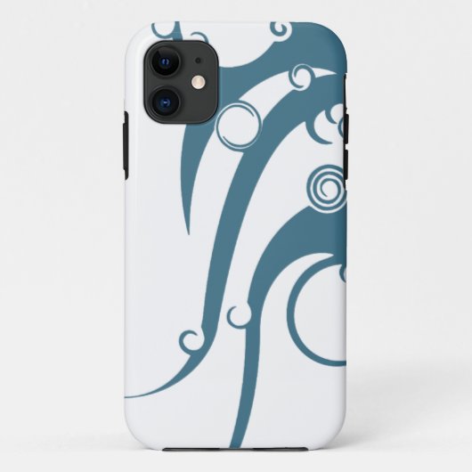 ターコイズブルーの幾何学的な波 Case-Mate iPhoneケース (裏面)