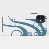 ターコイズブルーの幾何学的な波 Case-Mate iPhoneケース (裏面(横))