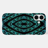 ターコイズブルーの春休みの葉の芸術的なデザイン Case-Mate iPhoneケース (裏面 (横))