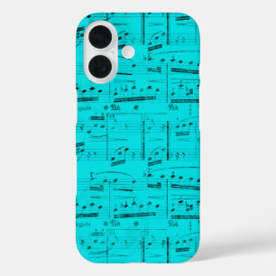ターコイズブルーの楽譜  iPhone 16ケース