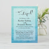 ターコイズブルーの水彩オンブルマンダラ　私たちはこっそり結婚した 招待状 (スタンド正面)