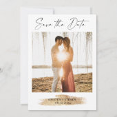 ターコイズブルーの水彩画 Save The Date 招待状 (裏面)