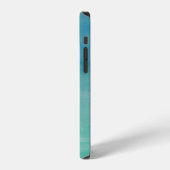 ターコイズブルーの水彩絵の具のカスタムデザイン iPhoneケース (左側面)