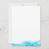 ターコイズブルーの水彩色飛沫 21歳の誕生日 招待状 (裏面)
