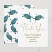 ターコイズブルーの海が美しいカメのゴールドビーチウェディング御礼 招待状 (正面/裏面)