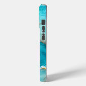 ターコイズブルーの海とゴールドの波が輝く高級大理石デザイン Case-Mate iPhoneケース (裏面 / 左)
