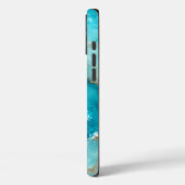 ターコイズブルーの海と大理石のラグジュアリーデザインにゴールドフォイルの波 Case-Mate iPhoneケース (裏面 / 左)
