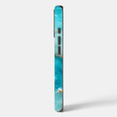 ターコイズブルーの海と大理石のラグジュアリーデザインにゴールドフォイルの波 Case-Mate iPhoneケース (裏面 / 左)