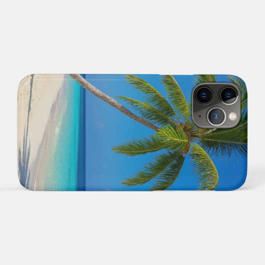 ターコイズブルーの海と白い砂浜のトロピカルビーチ Case-Mate iPhoneケース (裏面(横))