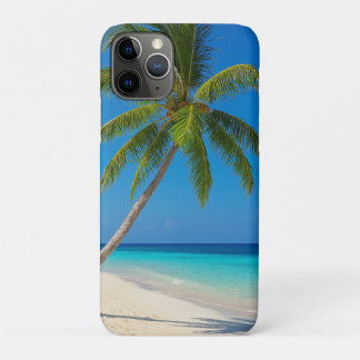 ターコイズブルーの海と白い砂浜のトロピカルビーチ iPhone 11 PROケース