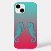 ターコイズブルーの海のシルエットシンプルなマリン柄 Case-Mate iPhoneケース (裏面)