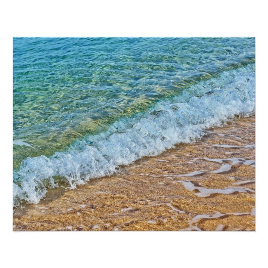 ターコイズブルーの海の水 ポスター (正面)