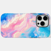 ターコイズブルーの海の波 ピンクの夏のビーチ  Case-Mate iPhoneケース (裏面 (横))