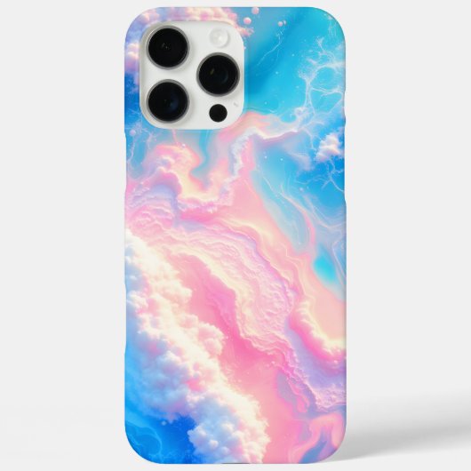 ターコイズブルーの海の波 ピンクの夏のビーチ  Case-Mate iPhoneケース (裏面)