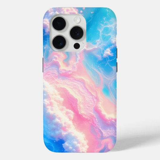 ターコイズブルーの海の波 ピンクの夏のビーチ Case-Mate iPhoneケース (裏面)