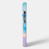 ターコイズブルーの海の波 ピンクの夏のビーチ Case-Mate iPhoneケース (裏面 / 左)