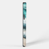 ターコイズブルーの海の波 iPhoneケース (右側面)