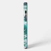 ターコイズブルーの海の波 iPhoneケース (左側面)