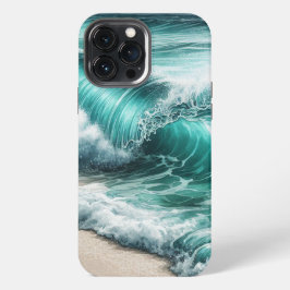 ターコイズブルーの海の波 iPhone 13 PRO MAXケース