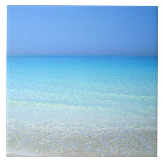 ターコイズブルーの海の風景 タイル (正面)