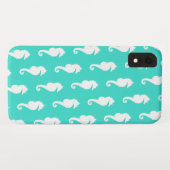 ターコイズブルーの海馬 白 Case-Mate iPhoneケース (裏面(横))