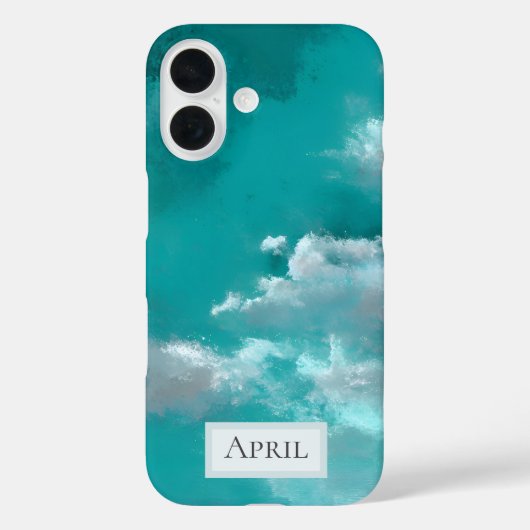 ターコイズブルーの空に浮かぶ白雲 Case-Mate iPhoneケース (裏面)