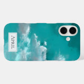 ターコイズブルーの空に浮かぶ白雲 Case-Mate iPhoneケース (裏面 (横))