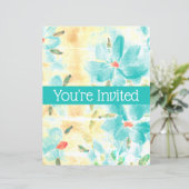 ターコイズブルーの結婚前お茶会招待状 (スタンド正面)