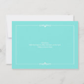 ターコイズブルーの結婚式リハーサルディナー招待状 招待状 (裏面)
