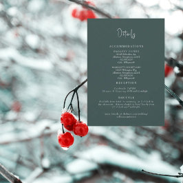 ターコイズブルーの結婚式詳細案内リーフレット 招待状