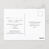 ターコイズブルーの結婚式RSVPカードのゴールドの装飾 ポストカード (裏面)