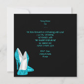 ターコイズブルーの花嫁パーティー ワインボトルオープナー 招待状 (裏面)