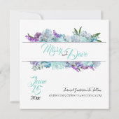 ターコイズブルーの花束 ウェディングスイート セーブザデート 招待状 (裏面)