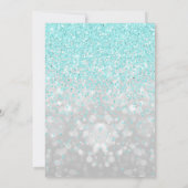 ターコイズブルーの輝くスパークル クイーンセニエラ 招待状 (裏面)