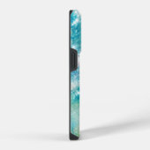 ターコイズブルーの銀河の星空 iPhoneケース (右側面)