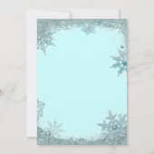 ターコイズブルーの雪の結晶クリスマスパーティー 招待状 (裏面)