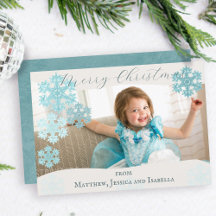 ターコイズブルーの雪の結晶 メリークリスマス 1枚の写真