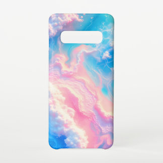 ターコイズブルーの青い海の波 ピンクの夏のビーチ  SAMSUNG GALAXY S10ケース