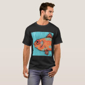 ターコイズブルーの魚 Tシャツ (正面フル)