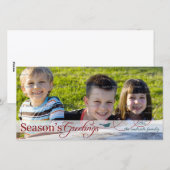 ターコイズブルーの鳥のスワールホリデー写真カード シーズンカード (正面/裏面)