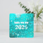 ターコイズブルーの２０２６年新年お祝いカード シーズンカード (スタンド正面)