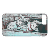 ターコイズブルーの3匹の子猫が覗き込む携帯ケース Case-Mate iPhoneケース (裏面(横))
