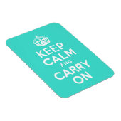 ターコイズブルーのKeep Calm and Carry On マグネット (右側)