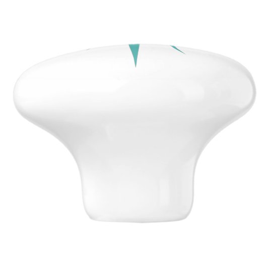 ターコイズブルーアトミックスターバストミッドセンチュリースタイル セラミックノブ (側面)