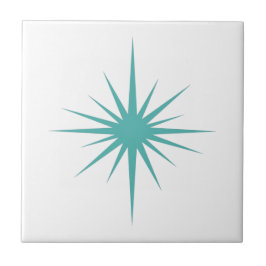 ターコイズブルーアトミックスターバストミッドセンチュリーモダン タイル