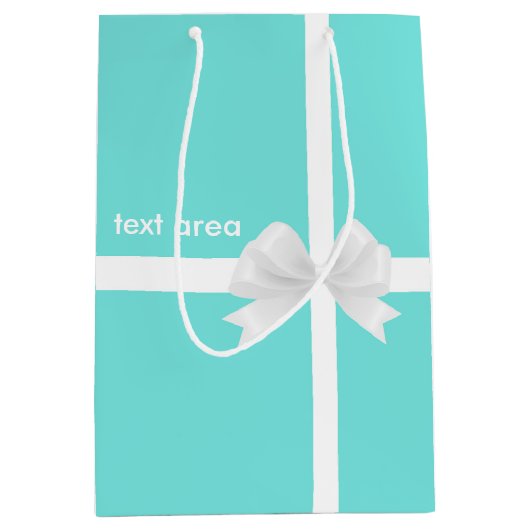 ターコイズブルーウィズボウシックグラモールグラム抱き枕 ミディアムペーパーバッグ (正面)