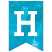 ターコイズブルーウォーターカラーハッピーバースデー バンティングフラッグ (第2の旗)